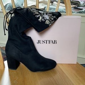 JustFab Floral Tie Over the Knee boots! (size 9)